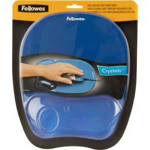 Produktbild für Mauspad Fellowes Crystals Gel, 91141, blau