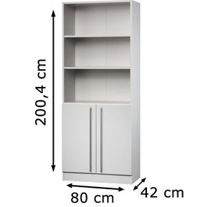 Produktbild für Kombischrank Hammerbacher H-Serie, lichtgrau