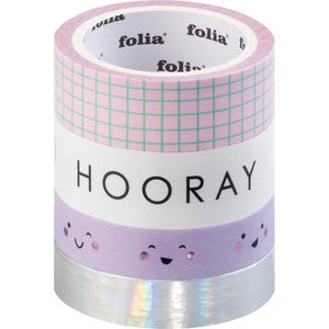 Washi-Tape Folia 26455 Hotfoil, mit Glanzeffekt, Happy Vibes