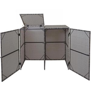 Produktbild für Mülltonnenbox Mendler HWC-E25, Polyrattan
