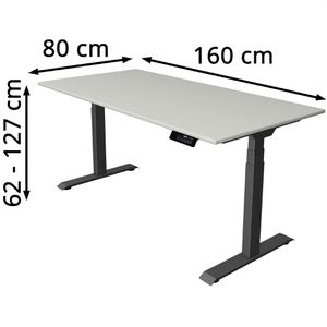 Produktbild für Schreibtisch Kerkmann Move 1 stable, lichtgrau / anthrazit