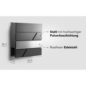 Produktbild für Briefkasten NewHabitat 63721 Paris, anthrazit, aus Stahl