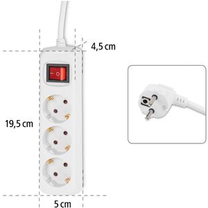 Produktbild für Steckdosenleiste Hama 30535, mit 3m Kabel