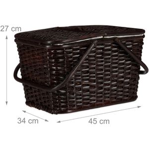 Produktbild für Einkaufskorb Relaxdays 10024176 Picknickkorb, dunkelbraun