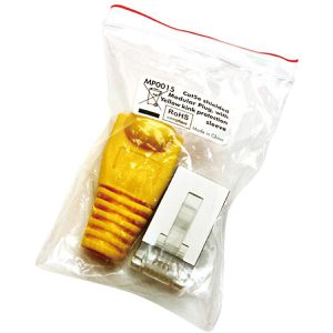 Produktbild für Modularstecker LogiLink MP0015, gelbe Tülle, Cat.5e, RJ45