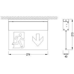 Produktbild für Notbeleuchtung b-lite L-LUX, Fluchtwegleuchte, LED mit Akku