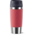 Isolierbecher Emsa Travel Mug Easy Twist, 360 ml hält 4h warm, Edelstahl doppelwandig, koralle