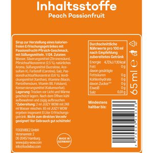 Produktbild für Sirup JUIZY-WOW Peach Passionfruit, zuckerfrei