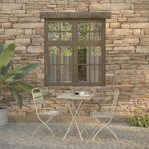 Produktbild für Bistrotisch Feros Breeze, beige, wetterfest, 3-teilig