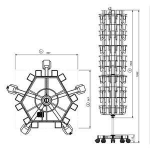 Produktbild für Prospekthalter Fluhr KK 51, drehbar, silber