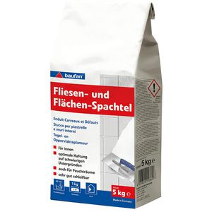 Baufan Spachtelmasse Fliesen- und Flächen-Spachtel, weiß, für Wände, Innenbereich, 5kg