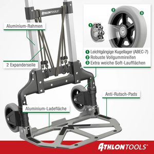 Produktbild für Sackkarre ATHLON-TOOLS Paketroller C3001, klappbar
