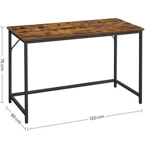 Produktbild für Schreibtisch Vasagle LWD039B01V1, braun / schwarz