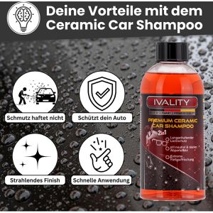 Produktbild für Autoshampoo IVALITY Premium 2in1 Keramik Versiegelung