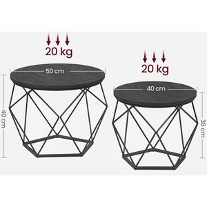 Produktbild für Beistelltisch Vasagle LET040B22, schwarz