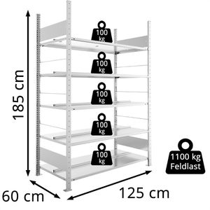 Produktbild für Aktenregal META-Regalbau S3 Büro Compact, 287950, aus Metall