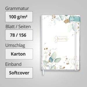 Produktbild für Notizbuch paper&amp;you Journal Blattgold 8213-3, Karton Softcover