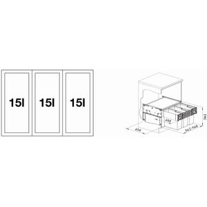Produktbild für Einbaumülleimer BLANCO Select II 60/3, 526204