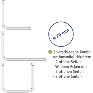 Produktbild für Duschvorhangstange Wenko Winkelstange Universal