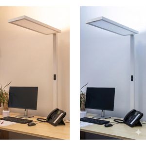 Produktbild für Schreibtischlampe Maul Maulsenja, silber, LED, dimmbar