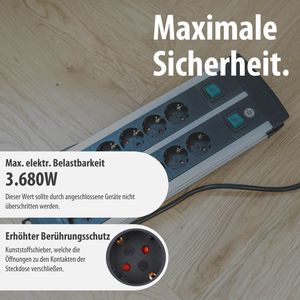 Produktbild für Steckdosenleiste Brennenstuhl Premium-Alu-Line, 3m