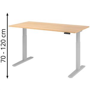Produktbild für Schreibtisch Hammerbacher XMKA 16, eiche / silber