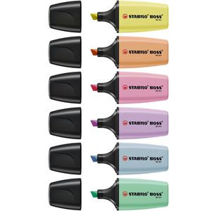 Produktbild für Textmarker Stabilo Boss MINI Pastel, 6 Stück