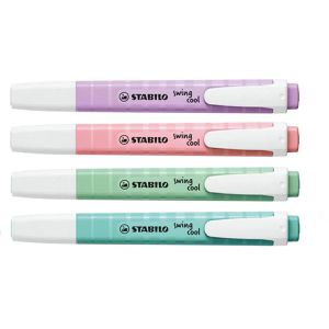 Textmarker Stabilo swing cool Pastel, 4 Stück