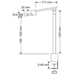 Produktbild für Schreibtischlampe Alco 940, schwarz, LED, dimmbar