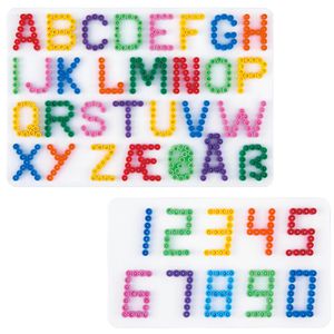 Produktbild für Steckplatte Hama-Perlen 4455 Buchstaben Zahlen Set