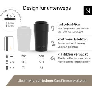 Produktbild für Thermobecher LARS-NYSØM Bevaegelse Carbon Black, schwarz