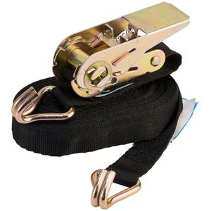 Produktbild für Spanngurt Sandax schwarz, mit Haken &amp; Ratsche