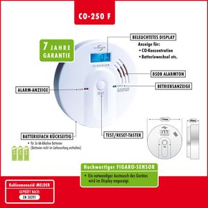 Produktbild für CO-Melder Protector CO-250 F, mit Batterie