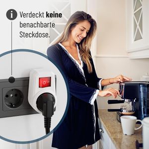 Produktbild für Steckdosenadapter Greate weiß, mit Schalter