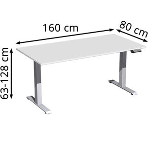 Produktbild für Schreibtisch Geramöbel Elevate Plus, lichtgrau / silber
