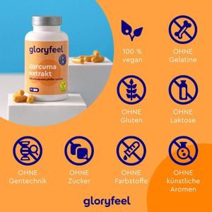 Produktbild für Curcumin gloryfeel Curcuma Extrakt, 90 Kapseln