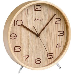 Produktbild für Tischuhr AMS 5118, Holz, analog, Funkuhr