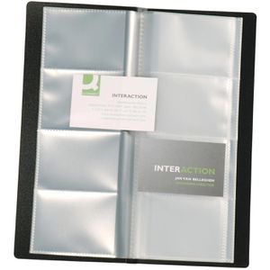 Visitenkartenmappe Q-Connect KF03664, schwarz, A5