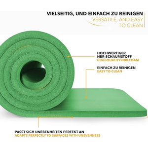 Produktbild für Yogamatte Tresko mit Tragegurt, grün, 1,5 cm stark