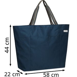 Produktbild für Einkaufstasche anndora TW-8220-291 Blue Houndstouth XXL, blau