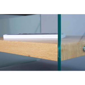 Produktbild für Couchtisch Inter-Link 50111014, aus Holz / Glas, wildeiche