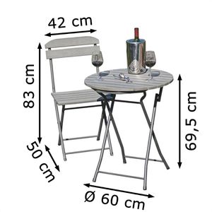 Produktbild für Bistrotisch Garden-Pleasure LUGO, wetterfest, rund, 3-teilig