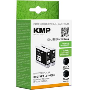 Produktbild für Tinte KMP B76D für Brother LC-970BK Doppelpack