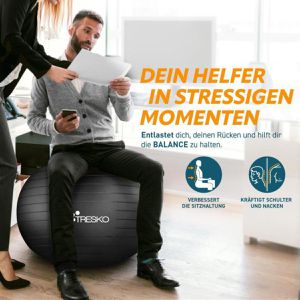 Produktbild für Gymnastikball Tresko Anti-Burst, mit Luftpumpe