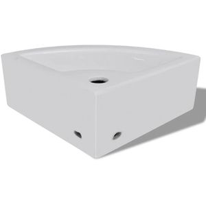 Produktbild für Waschbecken vidaXL mit Überlauf, aus Keramik, weiß