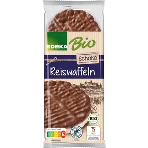 Edeka Reiswaffeln Schoko, BIO, gepuffter Reis mit Vollmilchschokolade, 100g  – Böttcher AG