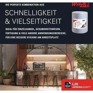 Produktbild für Putztuchrolle Wypall L20, 7301, Airflex-Technologie, blau