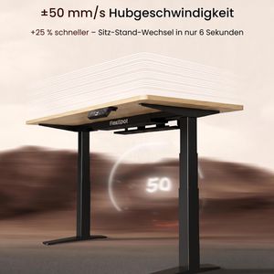 Produktbild für Schreibtisch FlexiSpot E7B-Pro 2026, ahorn / schwarz