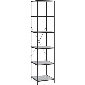 Bücherregal Vicco Fyrk, schwarz / beton grau