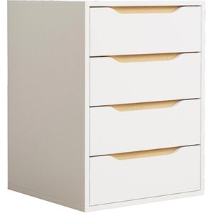 Nachttisch VCM Malira M 919801, weiß / honig eiche